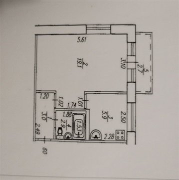 1-к квартира, 5/5 эт., 30м²