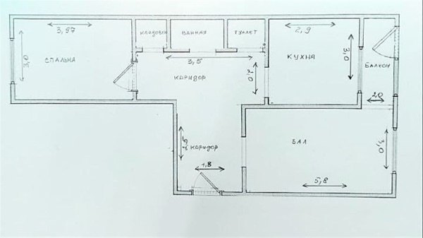 2-к квартира, 5/5 эт., 49м²