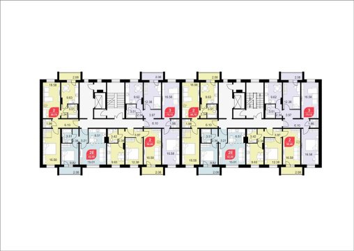 2-к квартира, 4/16 эт., 59м²