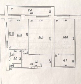 2-к квартира, 3/17 эт., 85м²