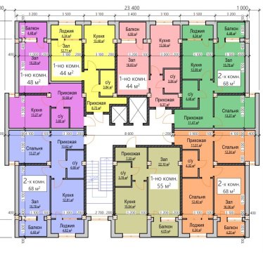 2-к квартира, 10/12 эт., 68м²