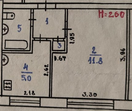 1-к квартира, 1/5 эт., 21м²