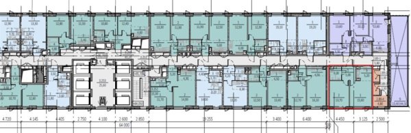 2-к квартира, 26/58 эт., 43м²