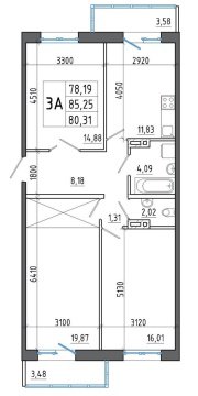 3-к квартира, 3/3 эт., 85м²
