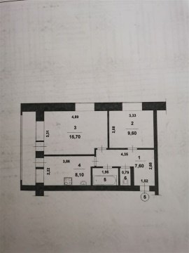 2-к квартира, 2/2 эт., 45м²