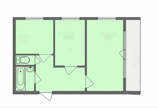 2-к квартира, 5/9 эт., 54м²