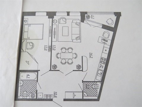 2-к квартира, 6/19 эт., 65м²