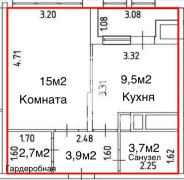 1-к квартира, 14/25 эт., 34м²