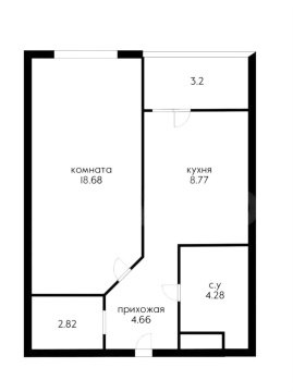 1-к квартира, 22/25 эт., 39м²