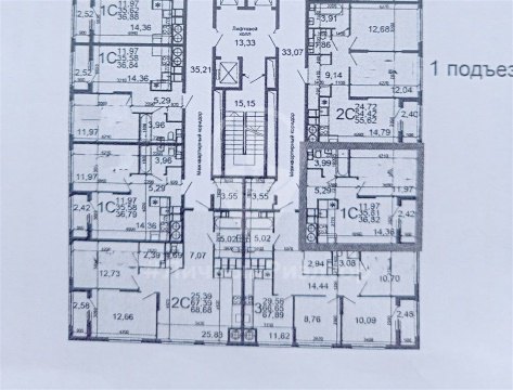 1-к квартира, 13/25 эт., 35м²
