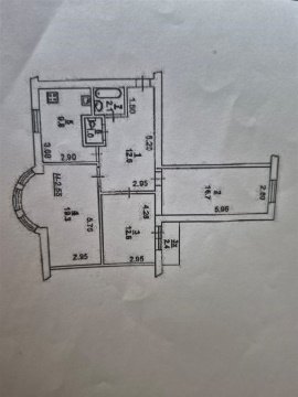 3-к квартира, 3/7 эт., 74м²