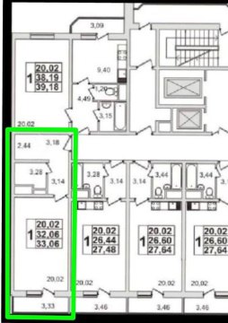Студия, 15/25 эт., 33м²