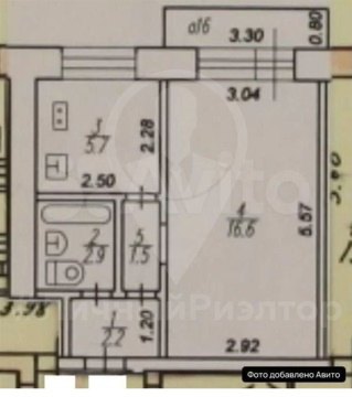 1-к квартира, 3/4 эт., 29м²