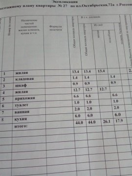 2-к квартира, 5/5 эт., 44м²