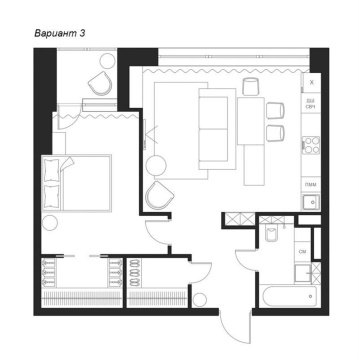 1-к квартира, 6/8 эт., 41м²