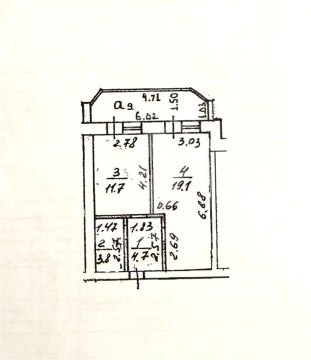 1-к квартира, 1/4 эт., 39м²