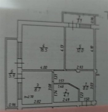 2-к квартира, 1/3 эт., 50м²