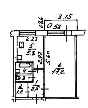 1-к квартира, 5/5 эт., 29м²
