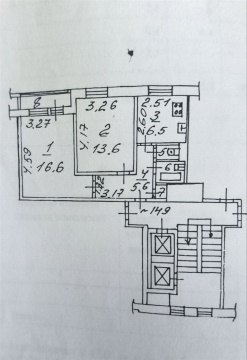 2-к квартира, 2/12 эт., 45м²