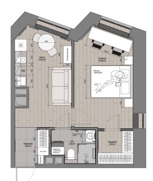 1-к квартира, 6/30 эт., 40м²