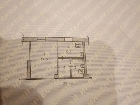 1-к квартира, 2/2 эт., 27м²