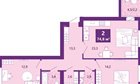 2-к квартира, 2/4 эт., 80м²