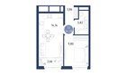1-к квартира, 2/18 эт., 34м²