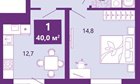 1-к квартира, 2/4 эт., 40м²
